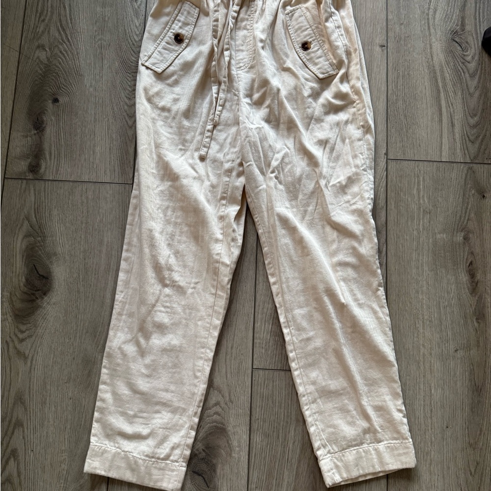 LOFT Women's Cream Straight Leg Pants